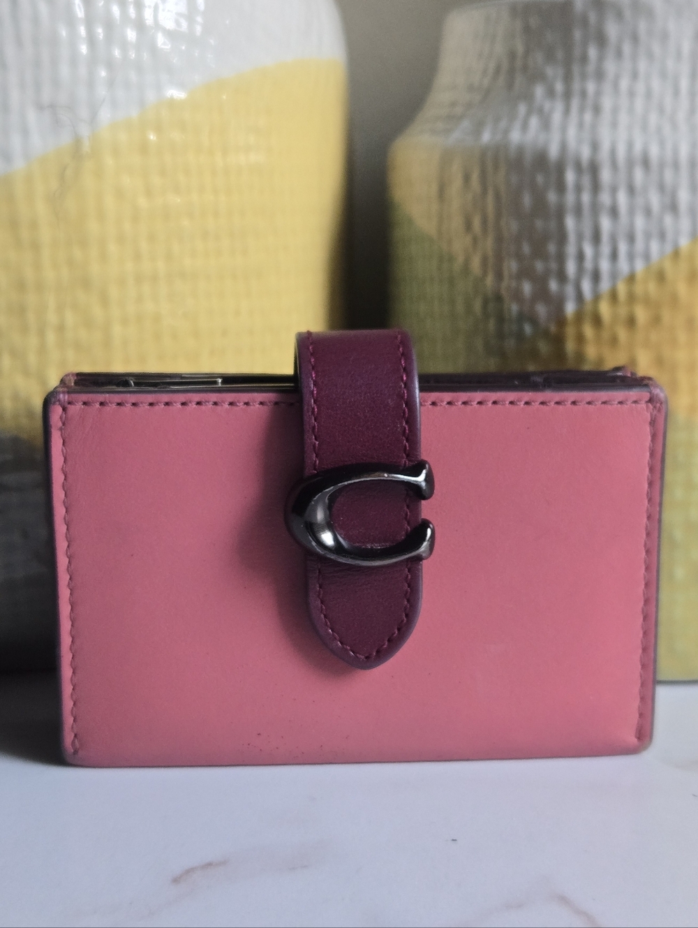GUC Coach Tabby Accordion Card Wallet In Colorblock